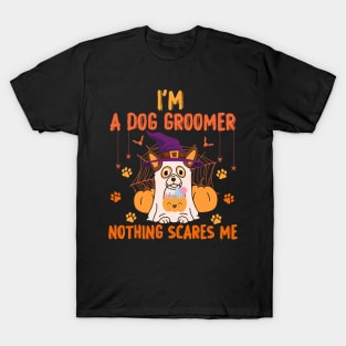 I'm A Dog Groomer Halloween Ghost T-Shirt